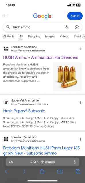 Hush 9mm ammo 140 rounds (subs)