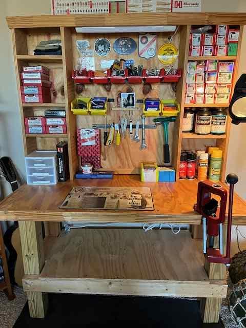 Extensive reloading equipment setup