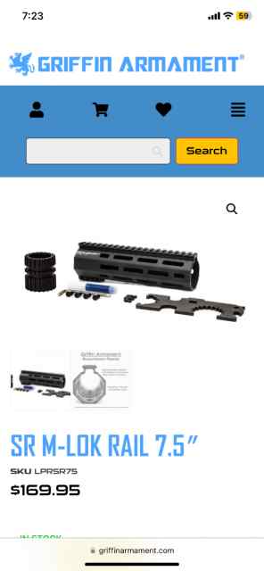 Griffin Armament® M-LOK compatible SR rail