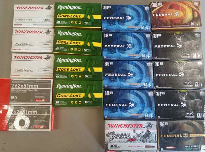 FED. REM. WIN. .308 AMMO $25/Box NEW