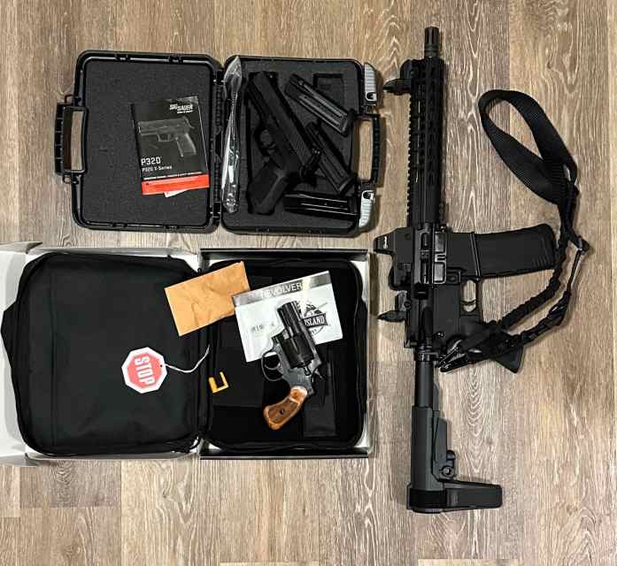 556 AR-15 PISTOL, SIG P320 AND RIA M206