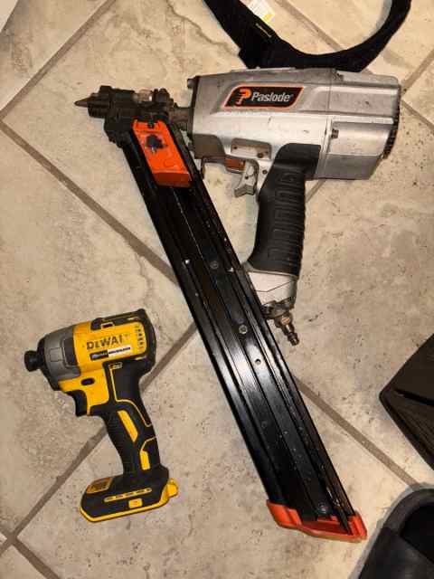 Paslode Nail gun and Dewalt Drill 