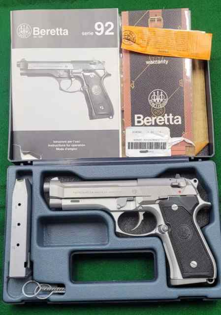  Italian-Made Beretta 92FS &quot;INOX&quot; 9mm Stainless 