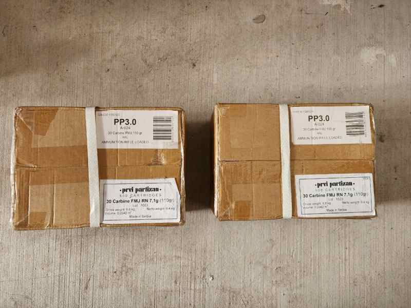 500 Round Cases - PPU 30 Carbine FMJ