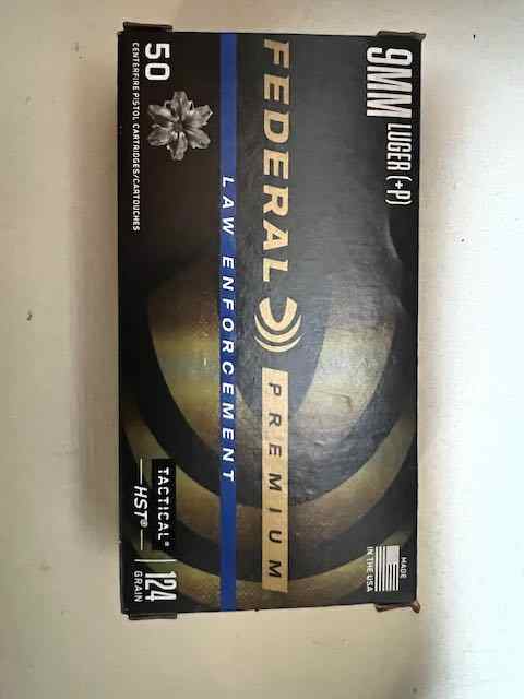 Three boxes 9mm Federal Premiums / Law Enforcement